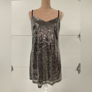 Wild Fable Black and Silver Sequin Dress